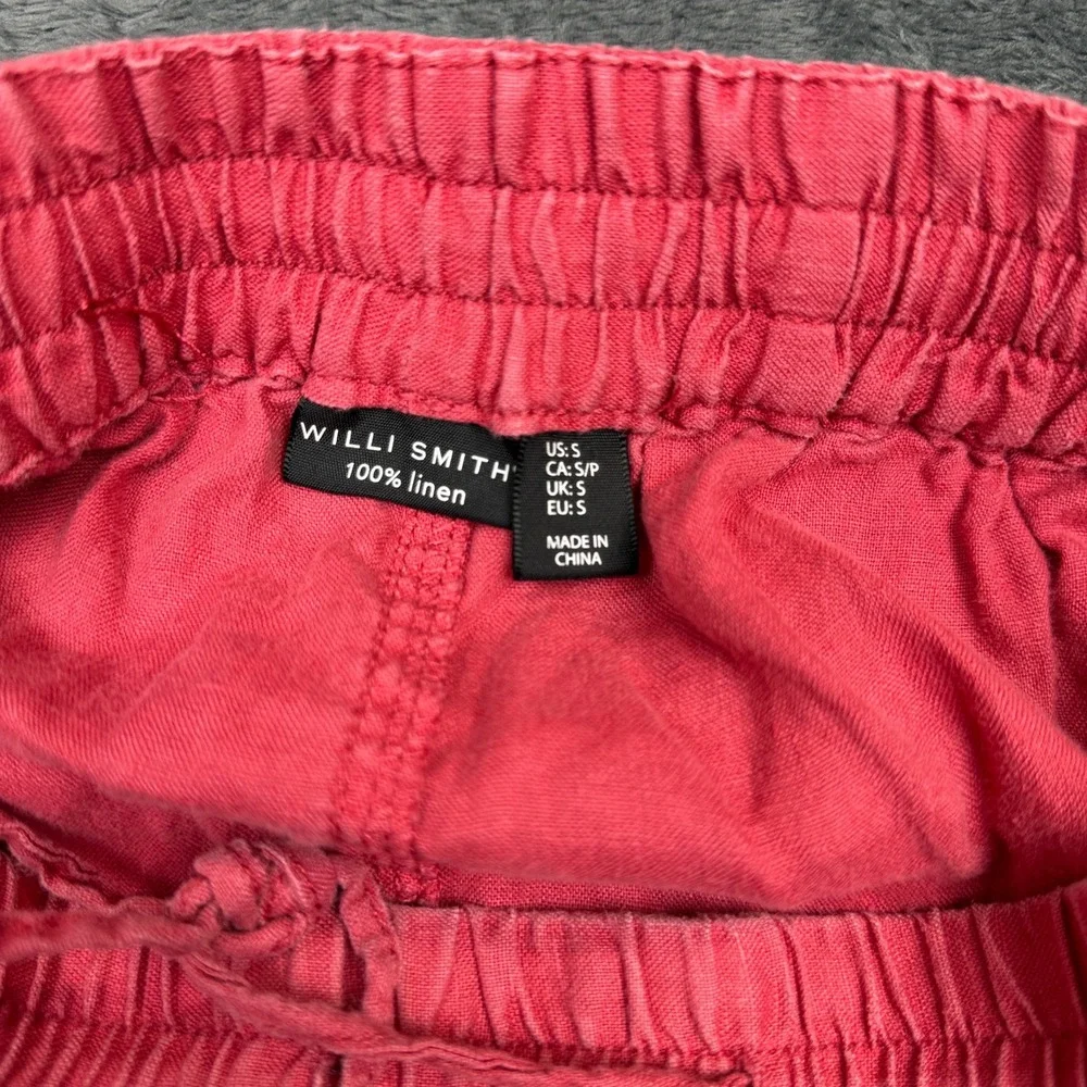 WILLI SMITH Women's Size‎ S Linen Drawstring Skirt Pink